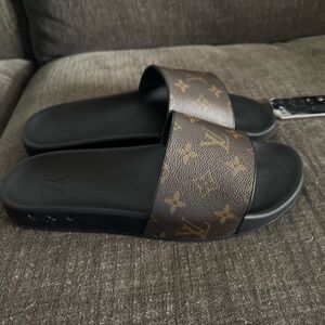 Louis Vuitton Black Slide Sandals